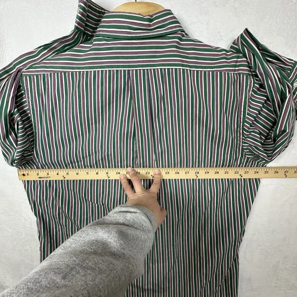 Polo Ralph Lauren Button Down Men’s Size XL CUSTOM Fit‎ Striped Green Pink